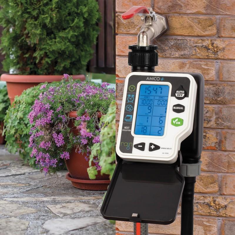 Centralina programmatore irrigazione da rubinetto RAIN AMICO 2+, 2 uscite