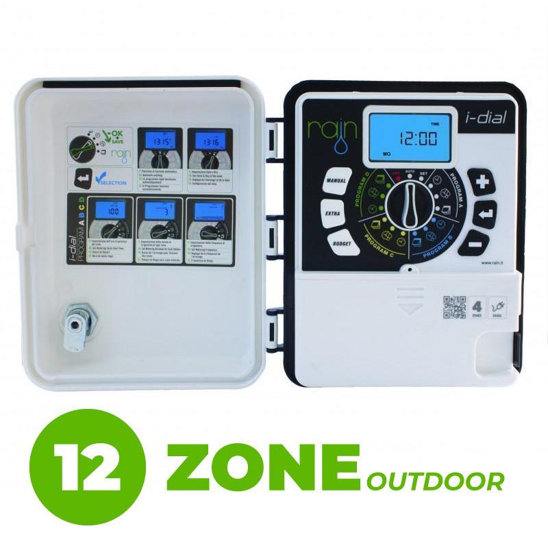 Centralina programmatore irrigazione a 12 zone RAIN I-DIAL 12 24VAC OUTDOOR, da esterno.