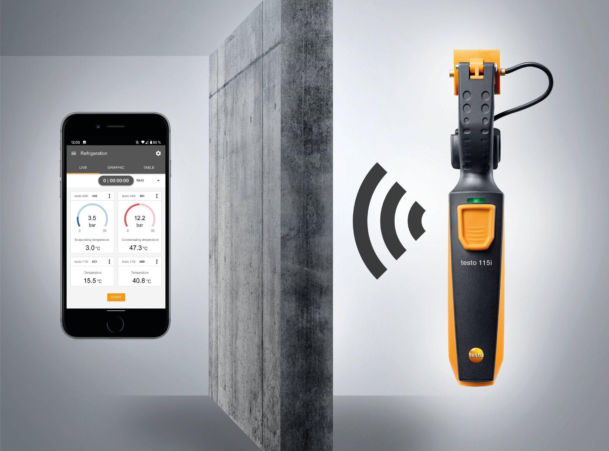 Termometro a pinza professionale TESTO 115i, Bluetooth 100m con App