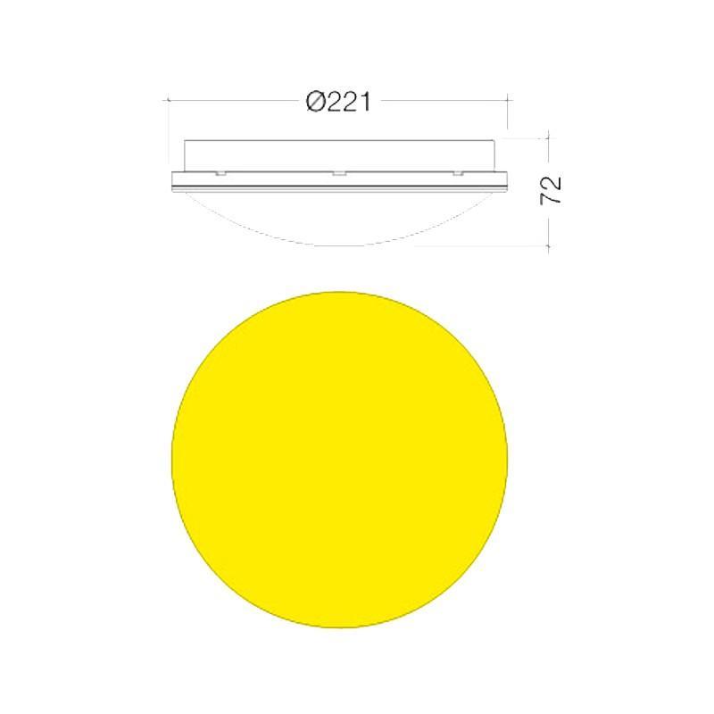 Plafoniera applique a parete o soffitto con lampada LED inclusa MARECO BELLATRIX, 20W, Colore luce bianca calda 3000K, colore decorazione bianco.