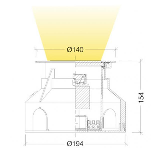 Faretto LED calpestabile MARECO DRACMA 140 TONDO, GU10, lampada non inclusa