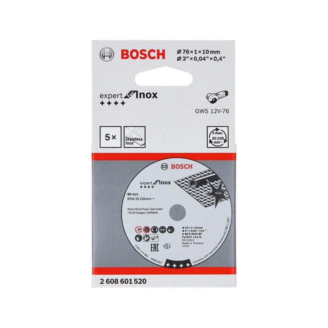 Set da 5 dischi mole da taglio per mini smerigliatrici BOSCH EXPERT FOR INOX 76MM
