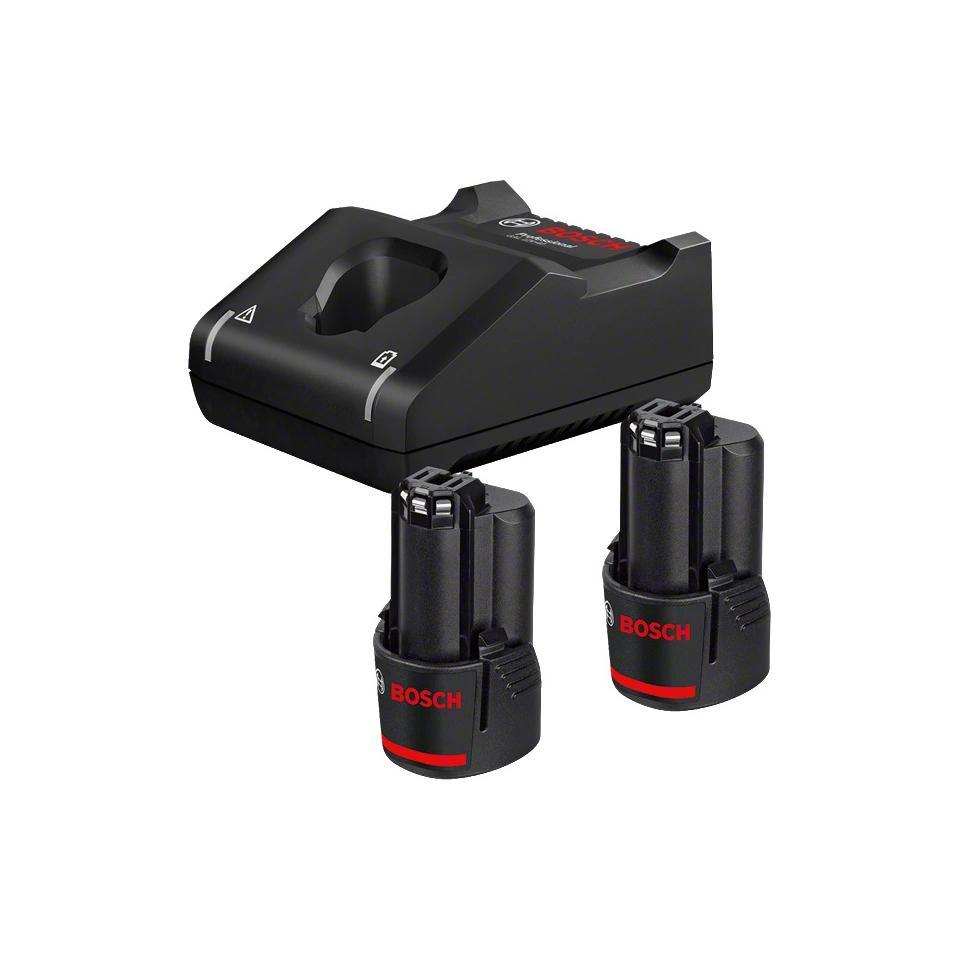 Set 2 batterie + caricabatterie BOSCH GAL 12V-40 + 2x GBA 2,0Ah.