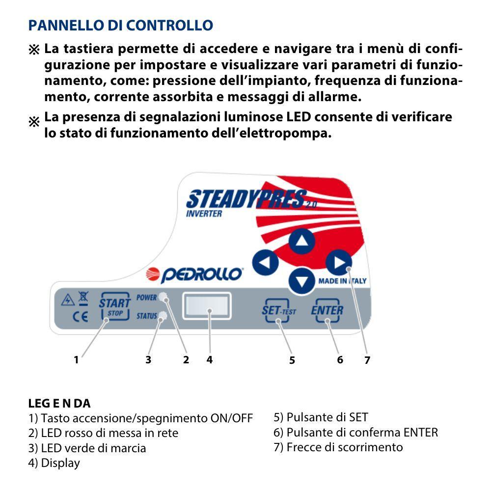 Inverter per controllo pompa Steadypres MM 11 1,5kW monofase Pedrollo 50064/610