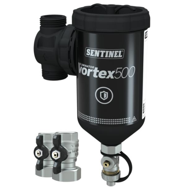 Filtro defangatore caldaia SENTINEL ELIMINATOR VORTEX 500, raccordi 1M, SNT ELIMV500-GRP1M-EXP.