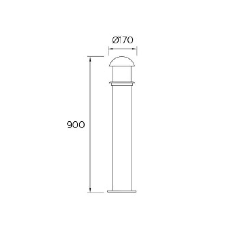 Lampioncino da giardino LEDS C4 BALIZAS OUTDOOR, lampadina NON inclusa 1xE27, max 100W