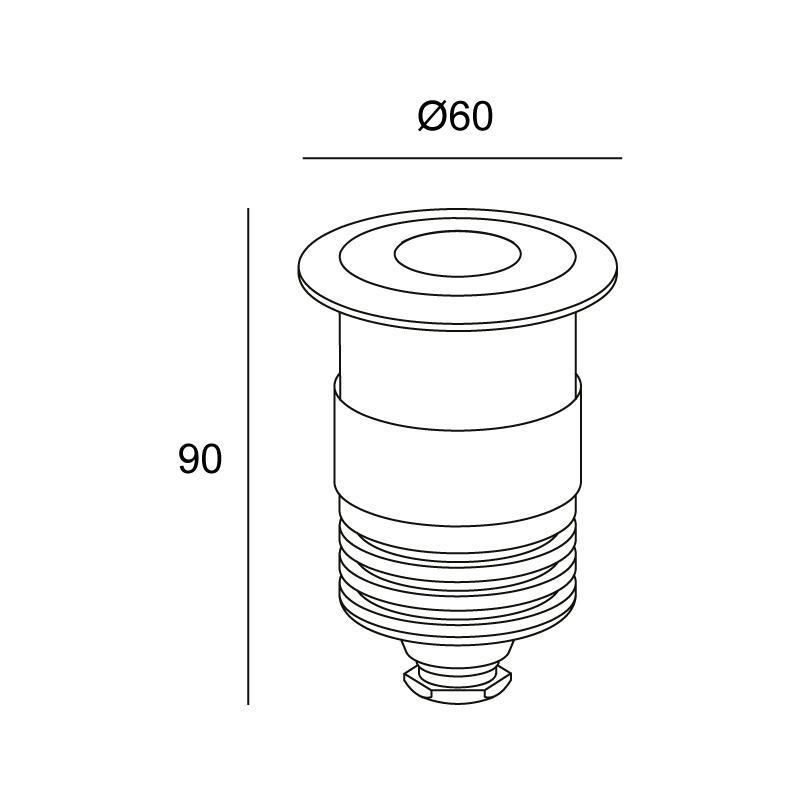 Faretto led da incasso a pavimento LEDS C4 GEA SIGNALING POWER, 1W, IP65/IP67, lampadina inclusa, LED 55-9620-54-T2