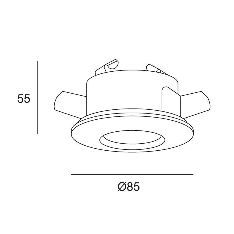Telaio a incasso a soffitto per faretto downlighter LEDS C4 SPLIT,  1 X GU5.3, MAX 50W, faretto non incluso