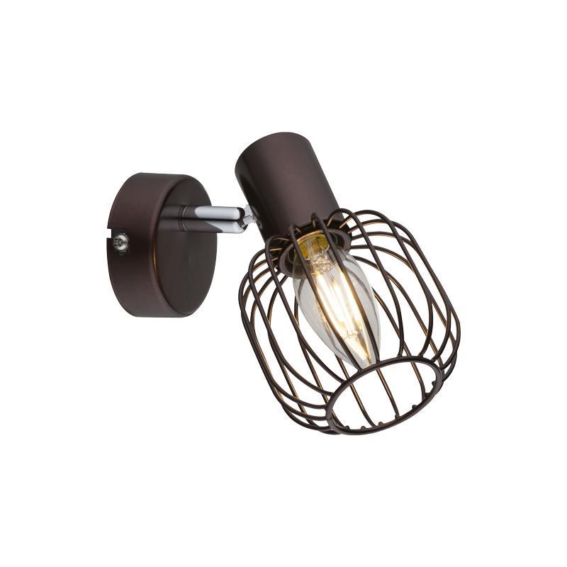 Faretto a una luce GLOBO ANAKIN, lampadina NON incluse, color bronzo, cromo, marrone