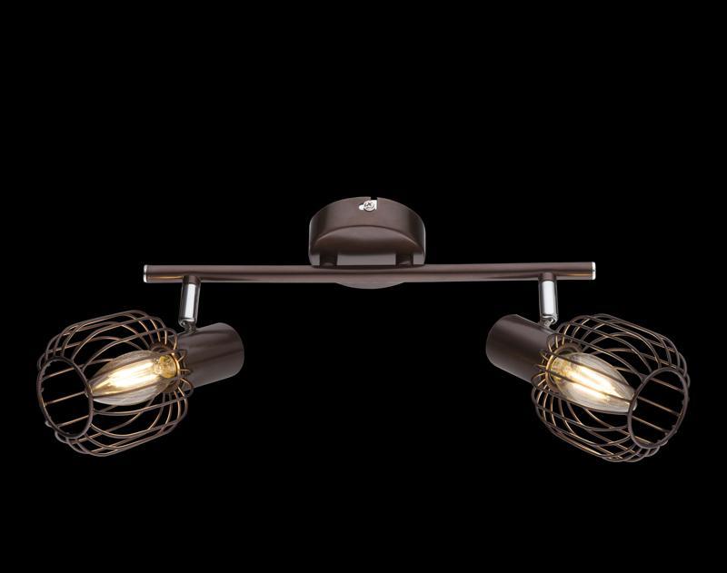 Faretto a due luci GLOBO ANAKIN, lampadine NON incluse, color bronzo, cromo, marrone
