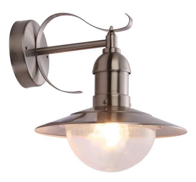 Lampada lampioncino a parete da esterno GLOBO MIXED, in acciaio inox, lampadina NON inclusa
