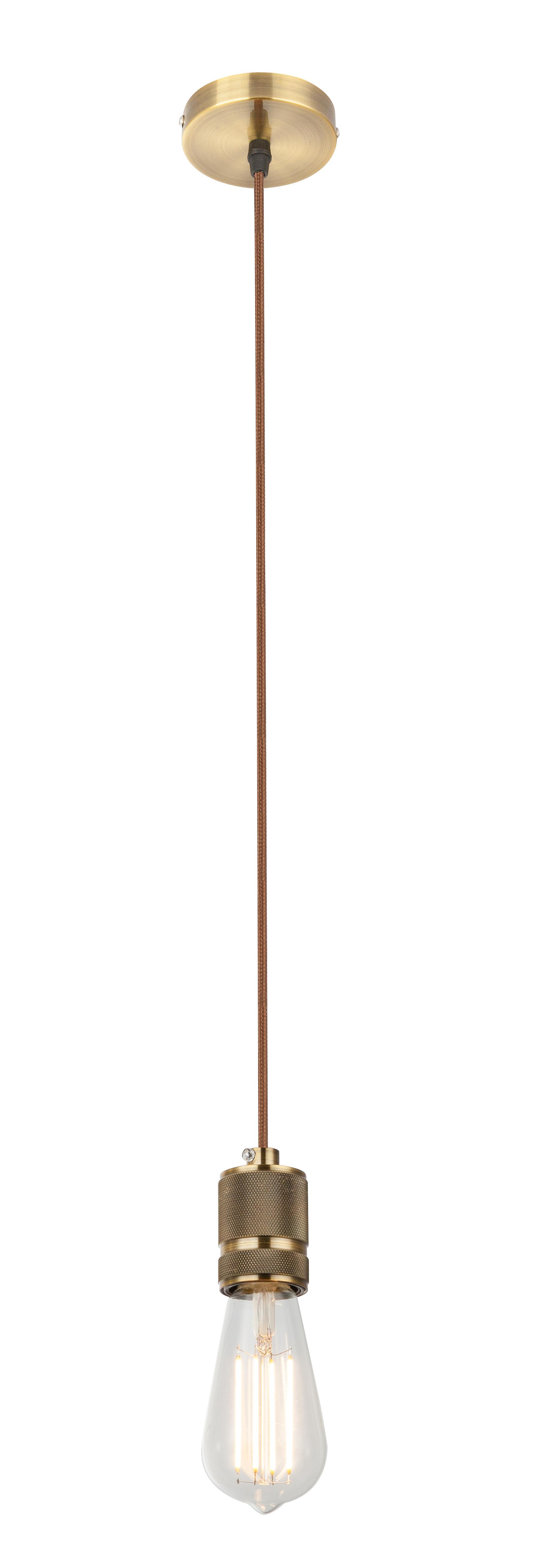Lampada sospensione GLOBO OLIVER, in ottone anticato e antracite,H 150 cm, lampadina NON inclusa