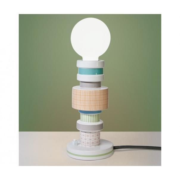 Lampadario a sospensione o appoggio SELETTI MORESQUE, u00f8 8 cm, h 20 cm, in porcellana, motivo a quadretti, SLT 07095