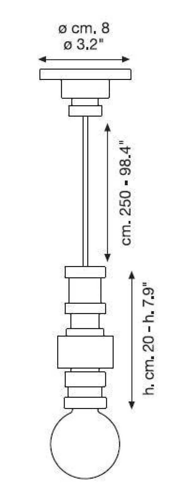 Lampadario a sospensione o appoggio SELETTI MORESQUE, u00f8 8 cm, h 20 cm, in porcellana, motivo a quadretti, SLT 07095