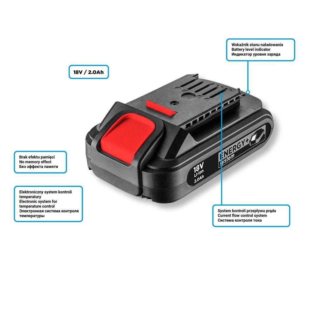Batteria per elettroutensili GRAPHITE Energy+ 18V, Li-Ion 2.0Ah