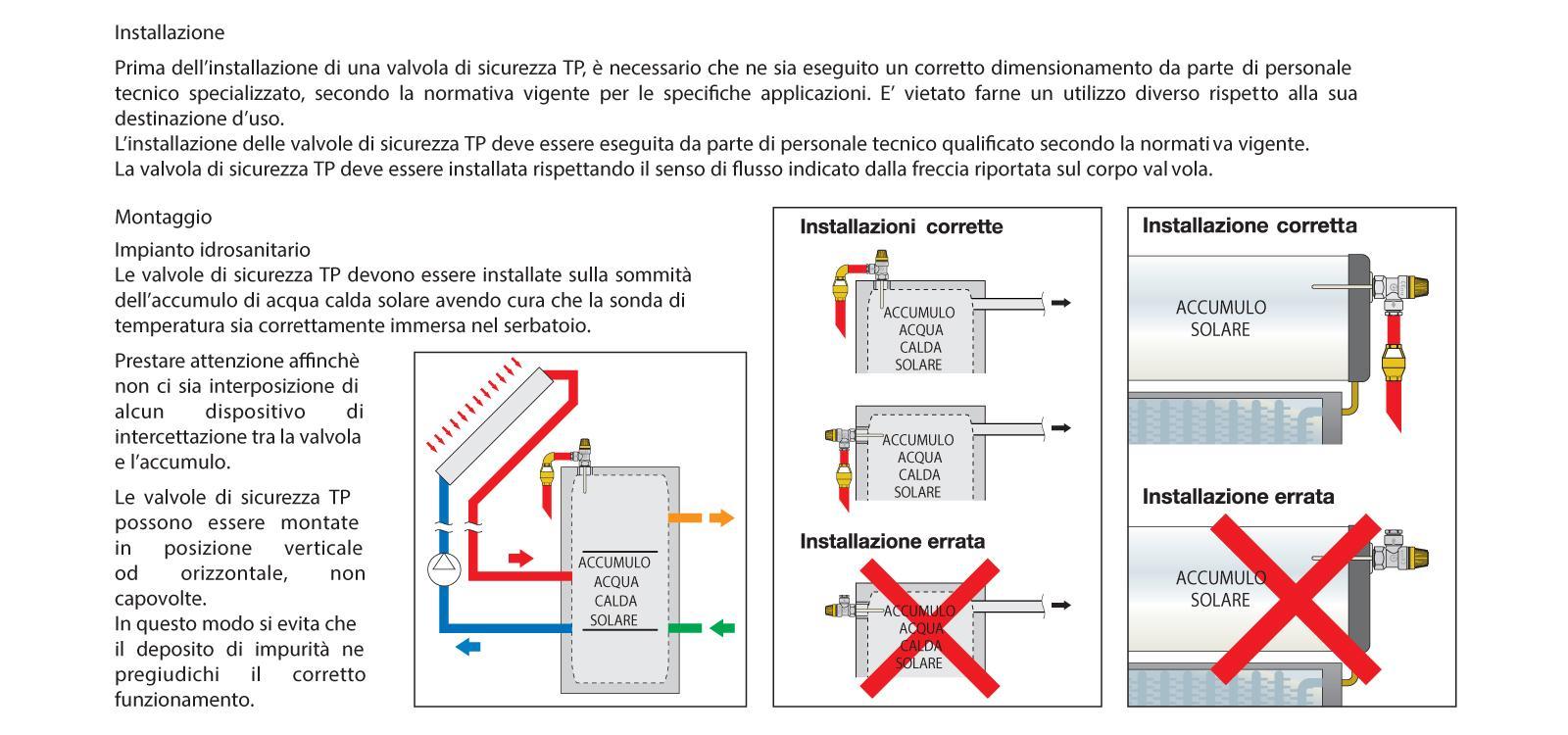 Valvola di sicurezza combinata temperatura pressione per impianti solari CALEFFI TP