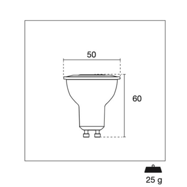 Faretto LED CENTURY SPOT MULTILED, 7W, 600 lm, luce naturale 4000K, GU10, CUY K2T7LED-071040