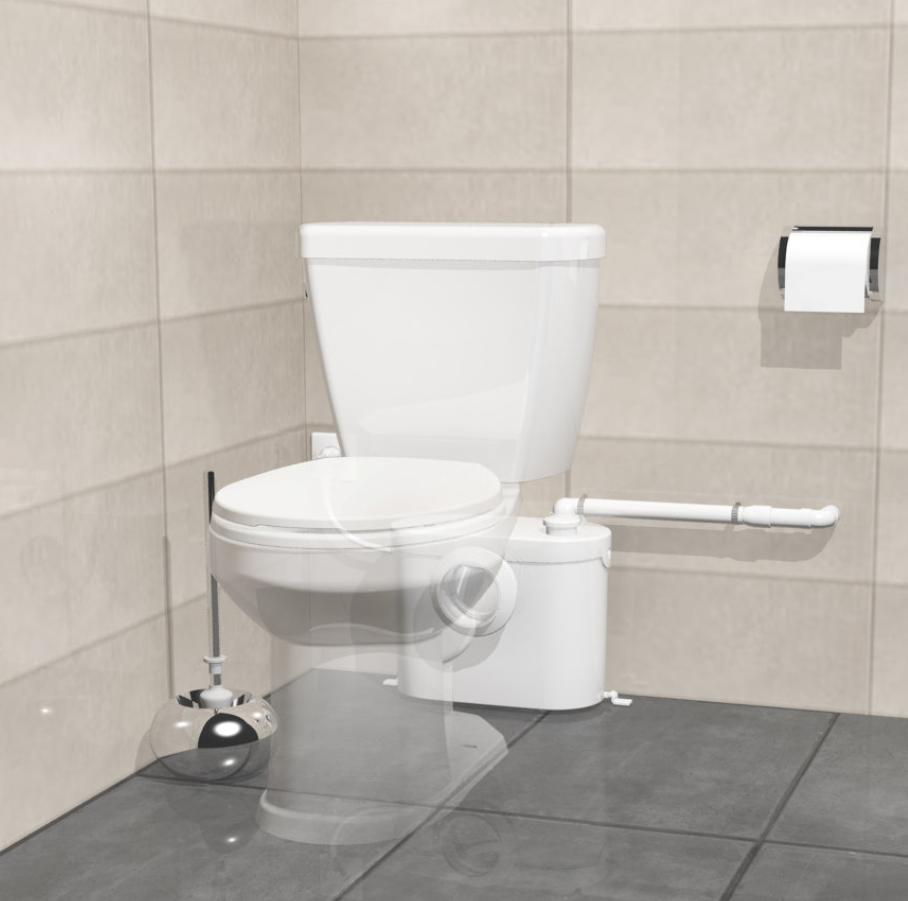 Installazione trituratore wc compatto SFA collegato a sanitari bagno pavimento