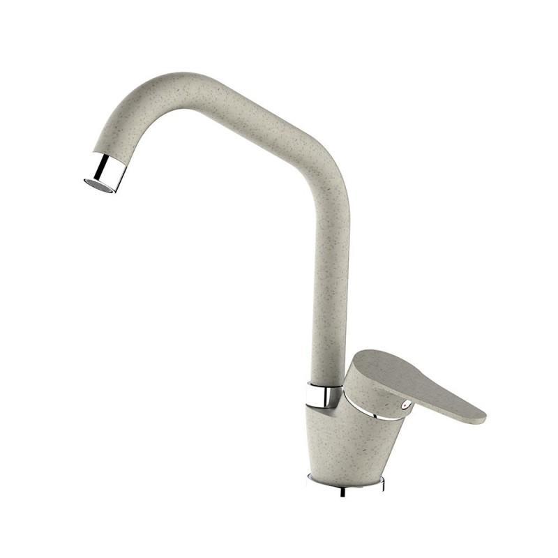 Rubinetto miscelatore lavello lavandino cucina IBROBRIC SERIE ALLEN PIETRA, a bocca alta
