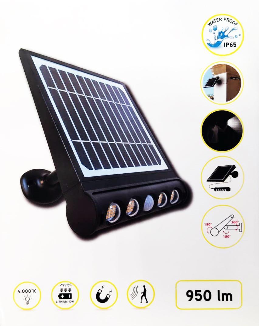 Proiettore faretto LED con pannello solare IOLUME, impermeabile, 950 lm