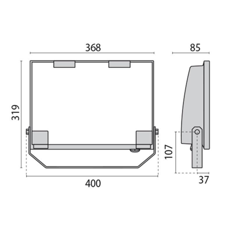 Faretto proiettore LED da esterno SBP GUELL CAM 2/S/W, 120W, luce bianca naturale 4000K, PRI 06094094