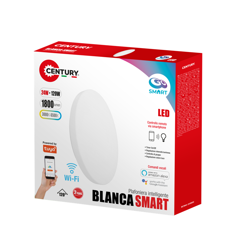 Plafoniera Led Blanca Smart Century BCSMA-243800