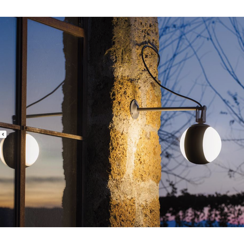 applique led sovil moderna per esterno colore grigio diffusore opalino
