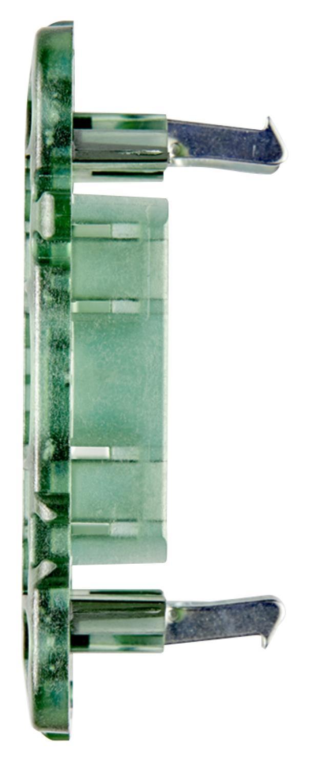 supporto vimar 2 moduli vista laterale struttura in materiale termoplastico griffe metalliche per fissaggio rapido