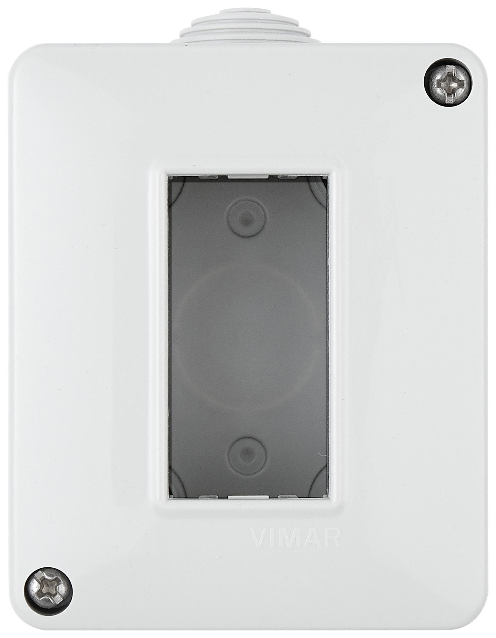 Contenitore stagna IP40 da parete 1 modulo Vimar vista frontale per installazioni elettriche