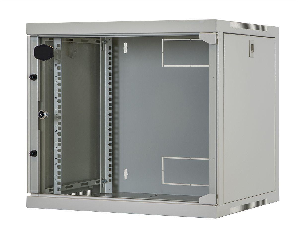 Quadro CLOUD, ispezionabile lateralmente, 540x450x485mm 9U, porta a vetro, colore grigio Fanton 28131