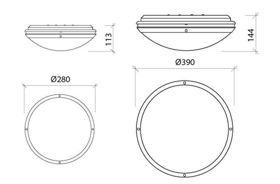 Plafoniera bianca IP65 da parete o soffitto Mareco IRIS