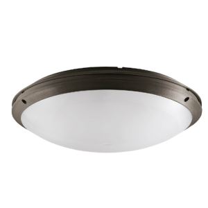 Plafoniera led da parete o soffitto ip65 ø280 mm diffusore bianco nero  iris 0752101n