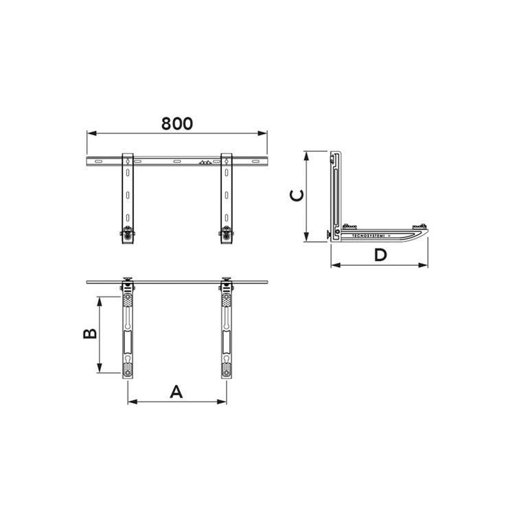 GALILEO SGL EVO staffa con barra dentellata per unitu00e0 esterna Tecnosystemi 111000071