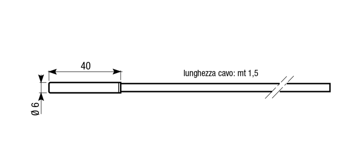 Sonda temperatura NTC -40u00b0 + 110u00b0 C 1,5 Metri Vemer VN870200