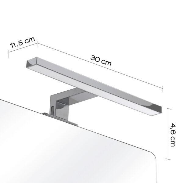 Lampada LED per specchio bagno 4,92W 30cm cromato Madeira Gedy 4943-30