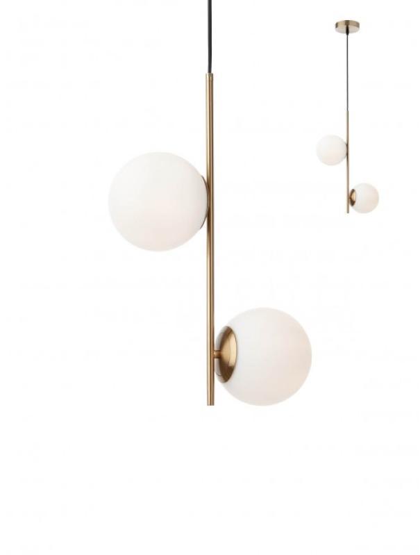 Lampadario a sospensione 2 luci colore oro opaco Nina Redo 012625