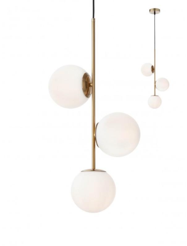 Lampadario a sospensione 3 luci colore oro opaco Nina Redo 012627