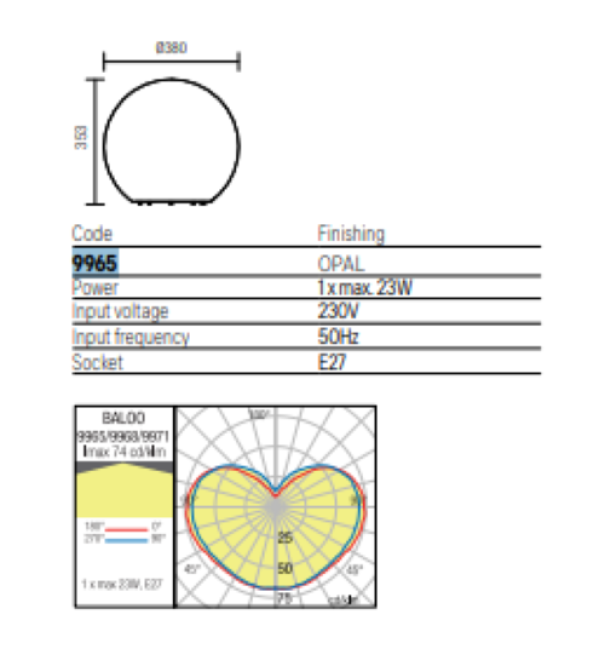 Lampada terra sfera opale E27 Redo Baloo 9965