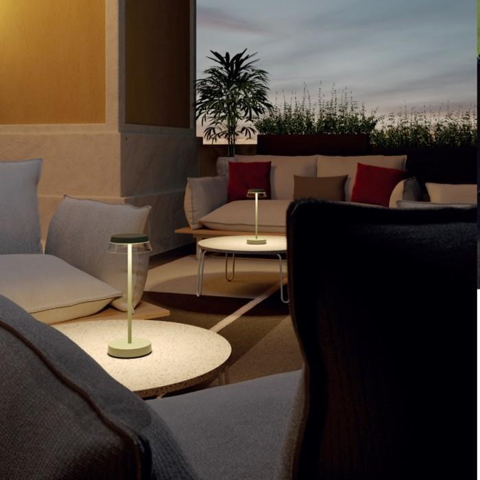 Lampada LED ricaricabile da tavolo per esterni IP65 Corten Iluna Redo 90308
