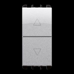 Pulsante interbloccato 1p no+ 1p no 10a 1 modulo alluminio  10139al