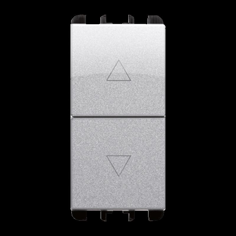 Pulsante interbloccato 1P NO+ 1P NO 10A 1 modulo Alluminio Urmet 10139AL