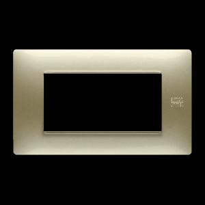 Placca in tecnopolimero, oro satinato, 4 moduli nea flexa  11804.os