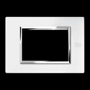 Placca expì metallo bianco perla, 3 moduli  13903.bp