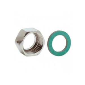Dado ottone nichelato dn 15 3/4 con guarnizione acqua  0583415