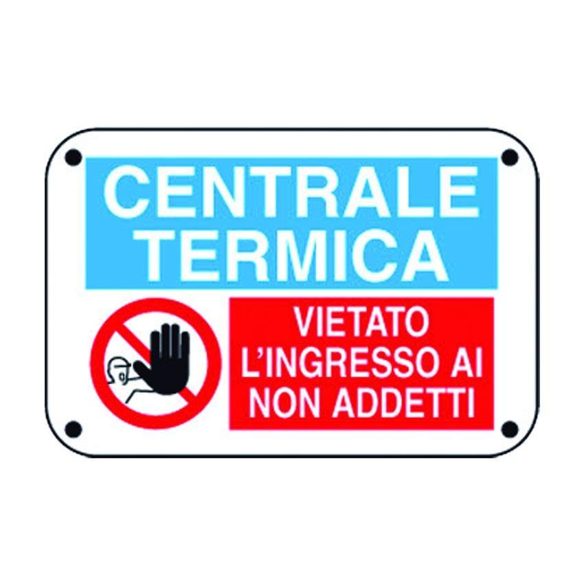 Cartello centrale termica vietato l'ingresso Ferrari Welcome 040625