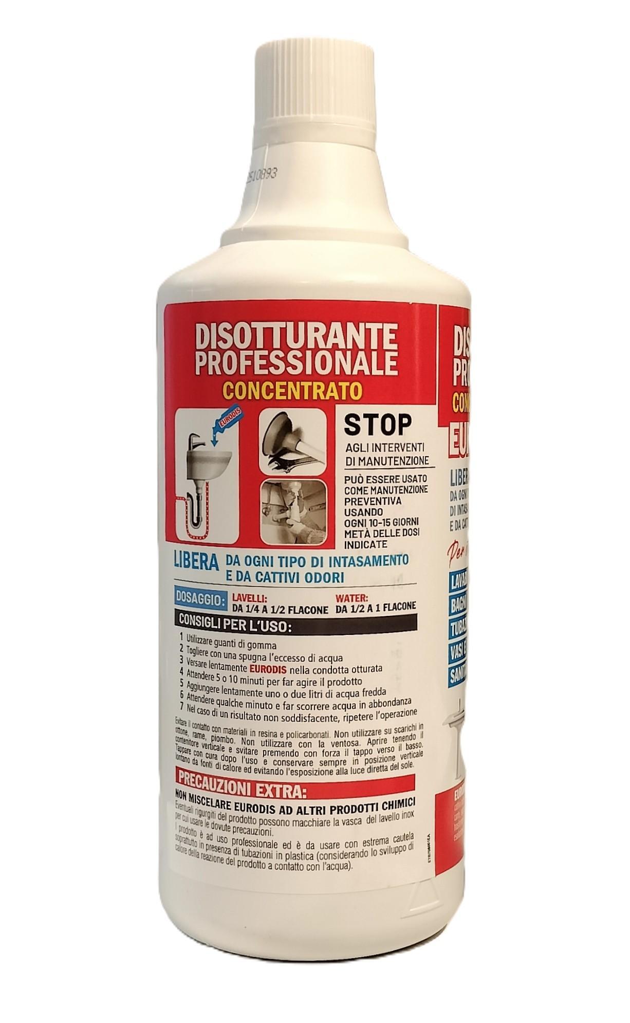 Disotturante scarichi acido solforico UN 1760 1 litro Eurodis Euroacque EURODIS0