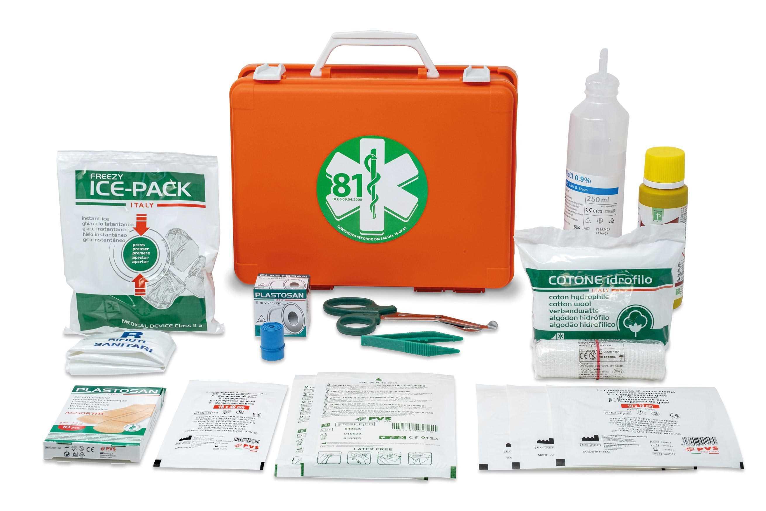 Cassetta pronto soccorso allegato 2 con supporto Logica MEDIC1TOP