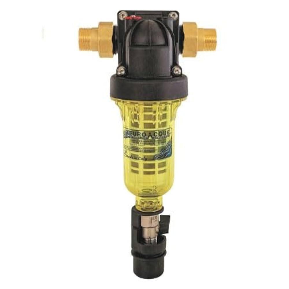 Filtro autopulente semiautomatico Euroacque HF000001 testa ruotabile vaso trasparente cartuccia inox