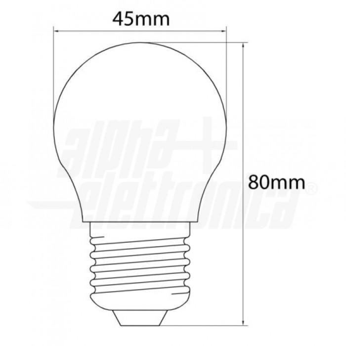 Lampada a filamento led mini bulbo 230Vac E27  4,5W Rossa Alpha Elettronica LF350R