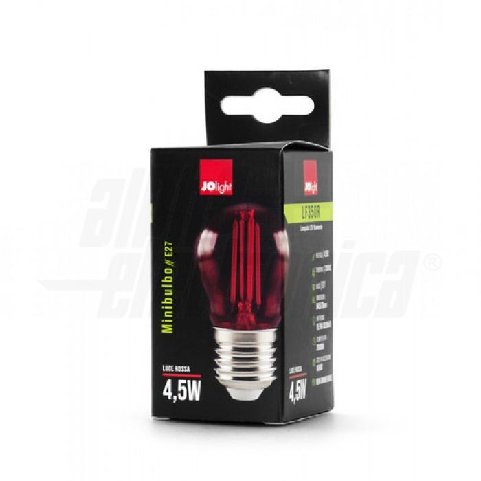 Lampada a filamento led mini bulbo 230Vac E27  4,5W Rossa Alpha Elettronica LF350R